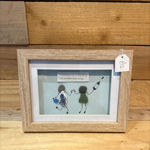 Friendship Seaglass Picture in Frame 