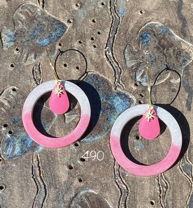 🌸 Créoles dorées “Rose Comète” – Réf. 490