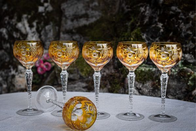 Weinglas Bernstein handmade