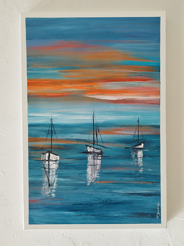 Art contemporain - tableau peinture sur toile œuvre d'art originale 40 x 60 cm