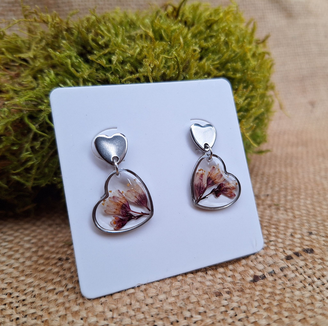 Boucles d'oreilles ♡ cœurs argentés