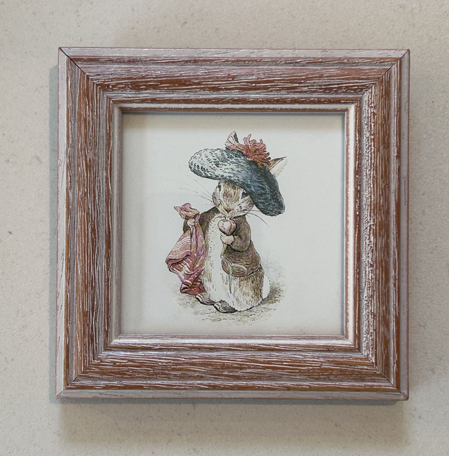 Vintage 1993 Framed Beatrix Potter 'Benjamin Bunny' Nursery Print by Manuscript Ltd   