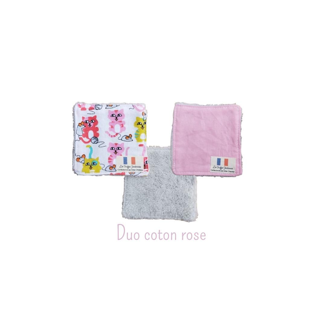 Duo de coton lavable & réutilisable – fait main avec amour
