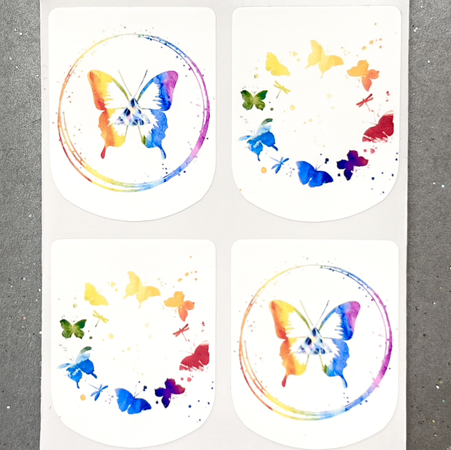 Butterfly Colour Splash Stickers (Set of 4)