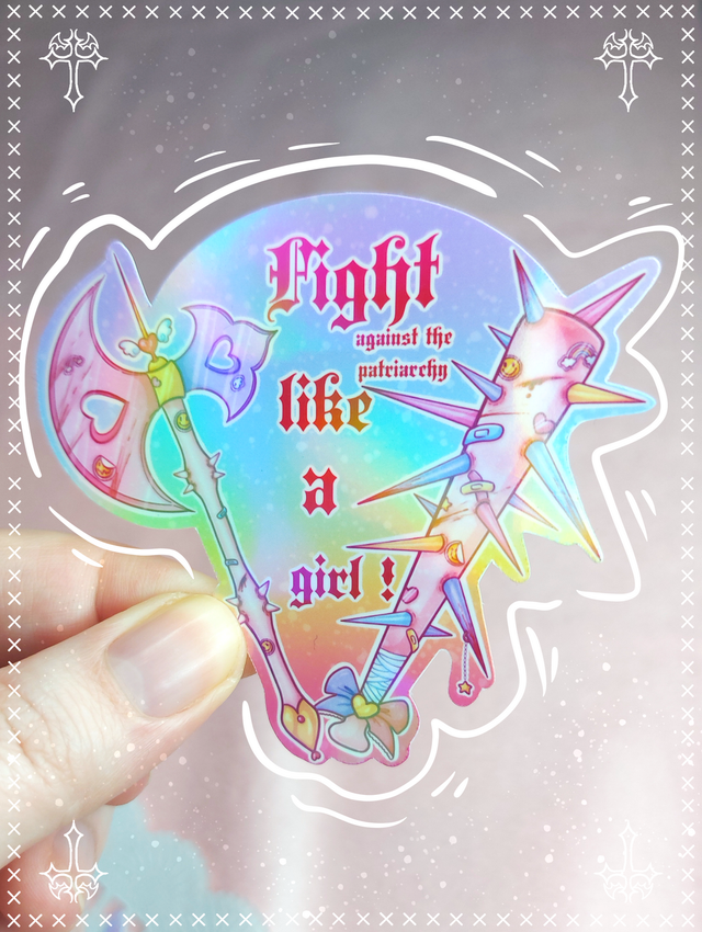 Sticker armes "Fight like a girl"