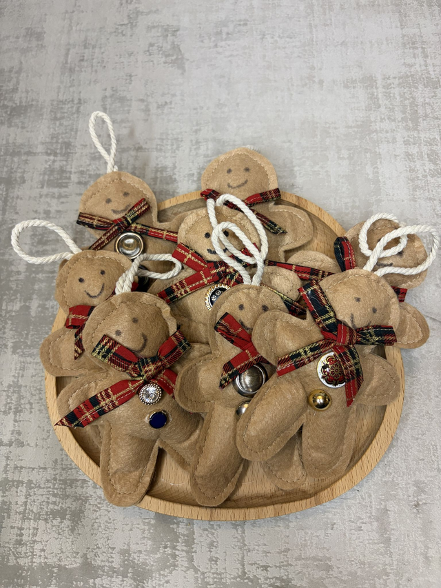 Bonhomme Pti biscuit Pain d’épice - feutrine et bouton vintage