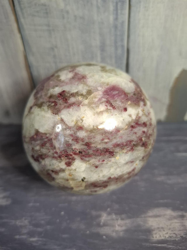 Pink Tourmaline in Quartz Sphere 