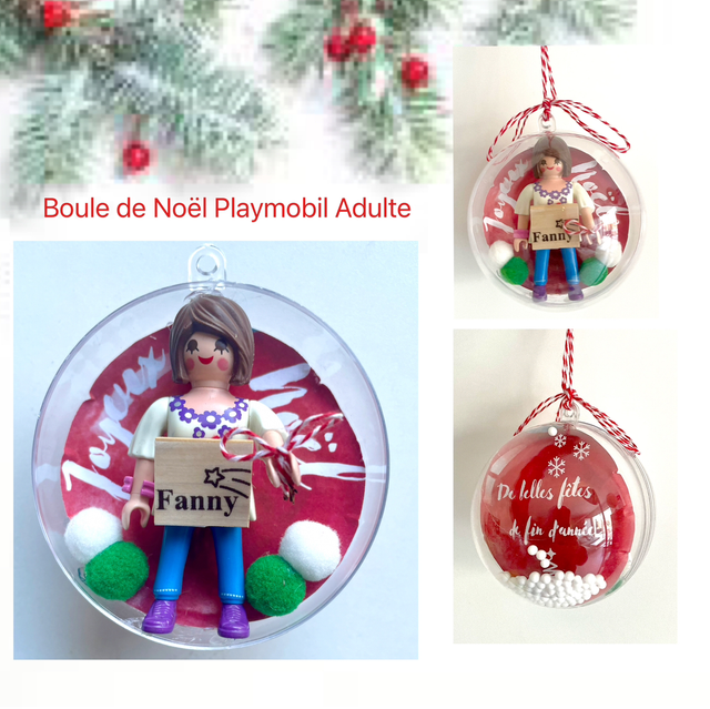 Boule de Noël Playmobil adulte personnalisable 