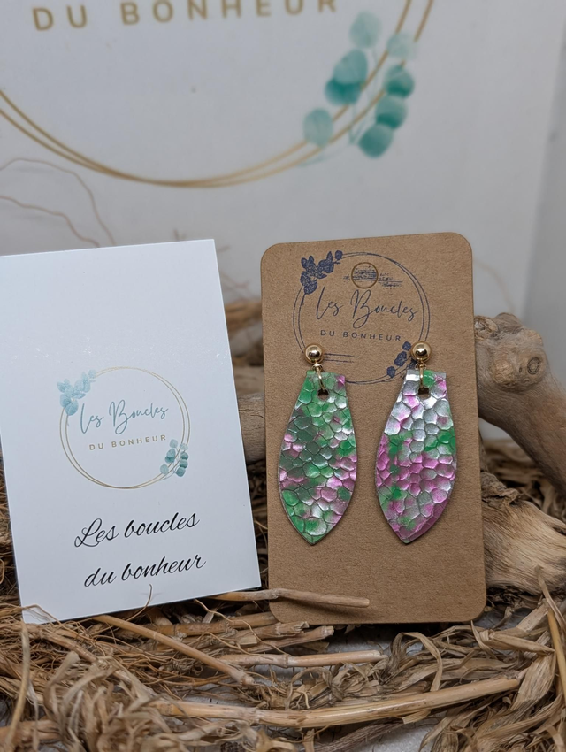 Boucles d'oreilles Simply vert s016
