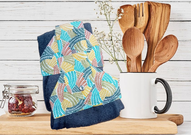 Essuie main lot x2 TON " VERT"