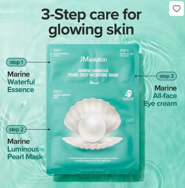 JMsolution Marine Pearl masques hydratants profonds