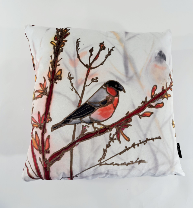 Bullfinch velvet cushion  