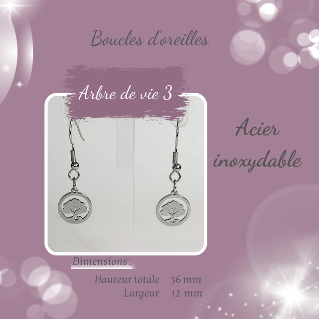 Boucles d&#039;oreilles - Arbre de vie 3