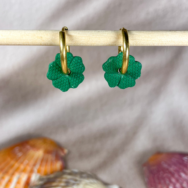 Mini fleurs vertes - sans créoles