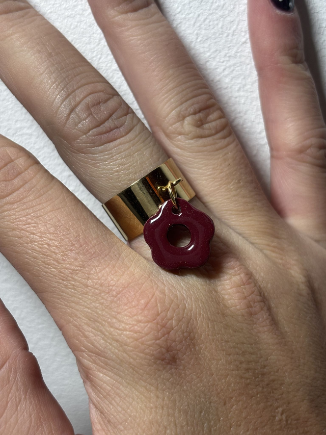 Doré 10mm Pampille Bordeaux