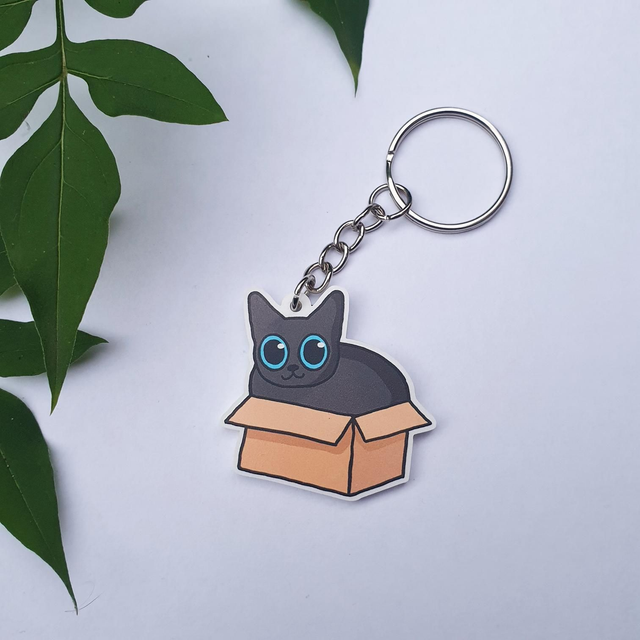 Box Cat Acrylic Keyring 