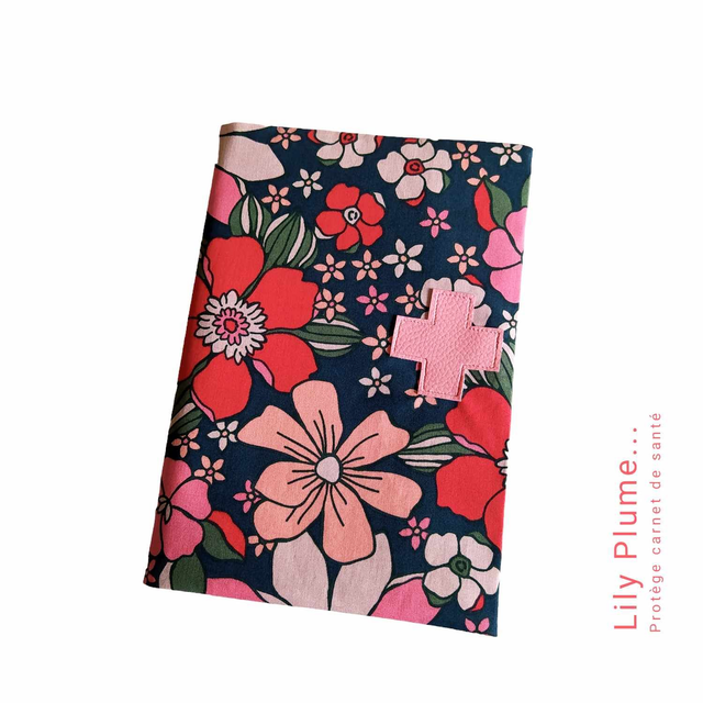 Protège carnet de santé fleurs