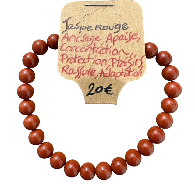 Bracelet Jaspe Rouge ~ 6 mm