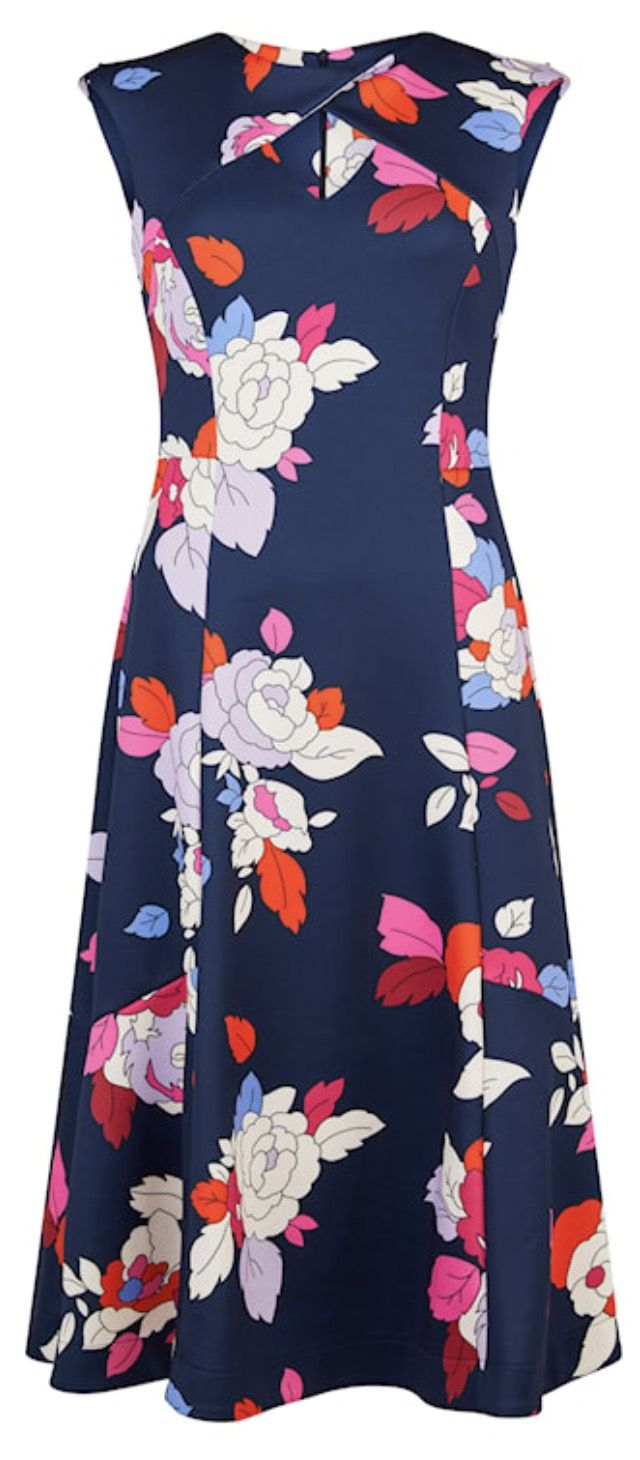 Tia Navy & Multi-Colour Floral Print Dress