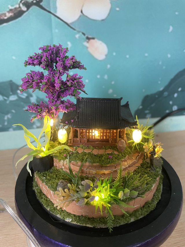 mini jardins japonisants - sur commande ( sous verre, lumineux)