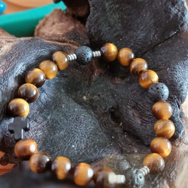 Pierre de lave et oeil de tigre 