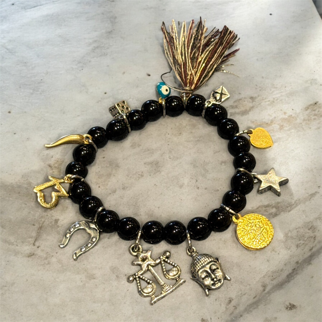 Bracciale multicharms nero 26NG-3