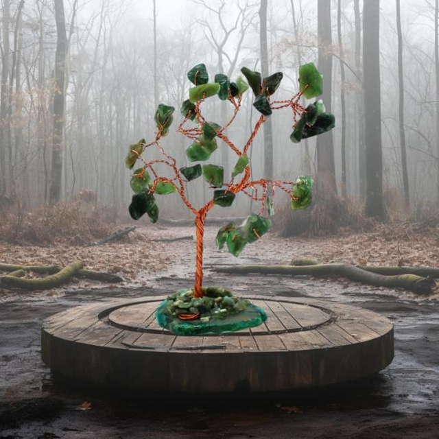 Arbre "Aventurine" sur agate