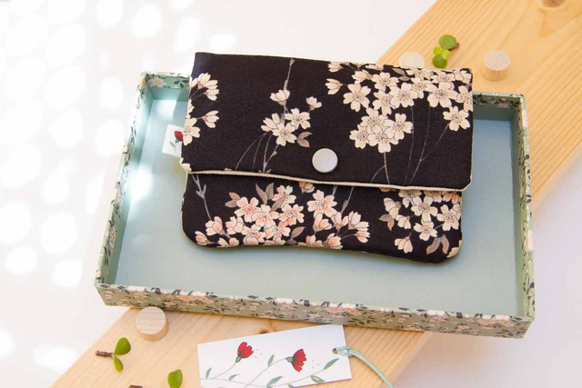 Monedero grande Satin Sakuras Black