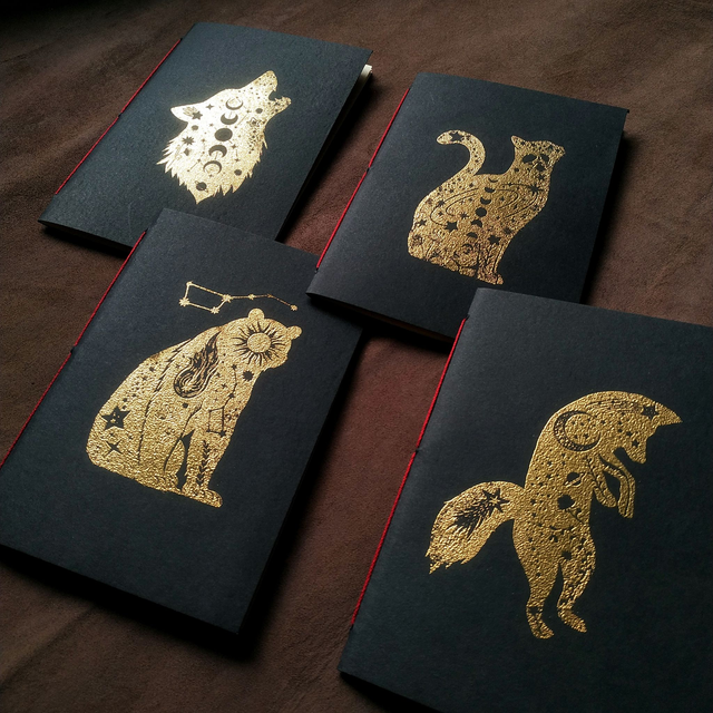 Mini carnet Silhouette A6 - doré