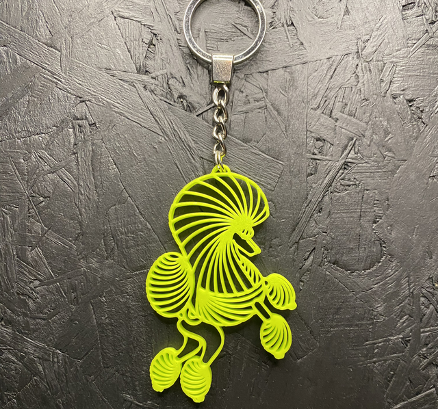 3D - Keychain Poodle Continental Lime