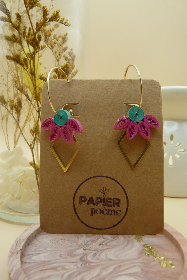 Modèle Apache - Fuchsia et vert