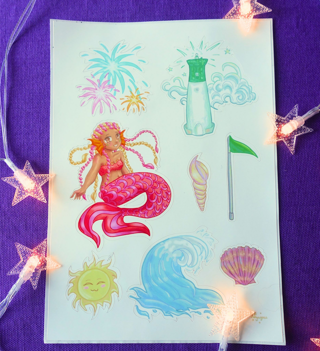 Planche de stickers Sirène