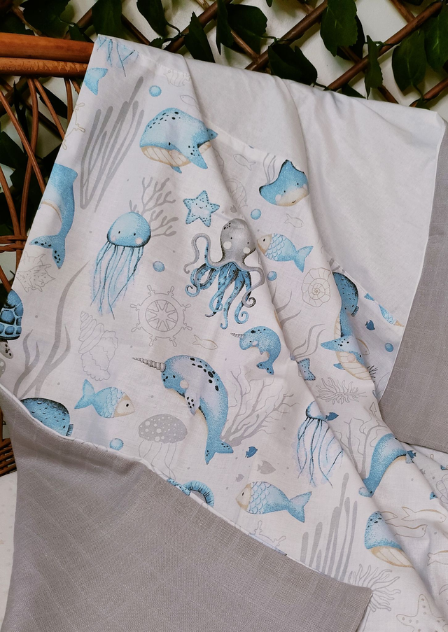 Couverture légère thème marin - Personnalisable