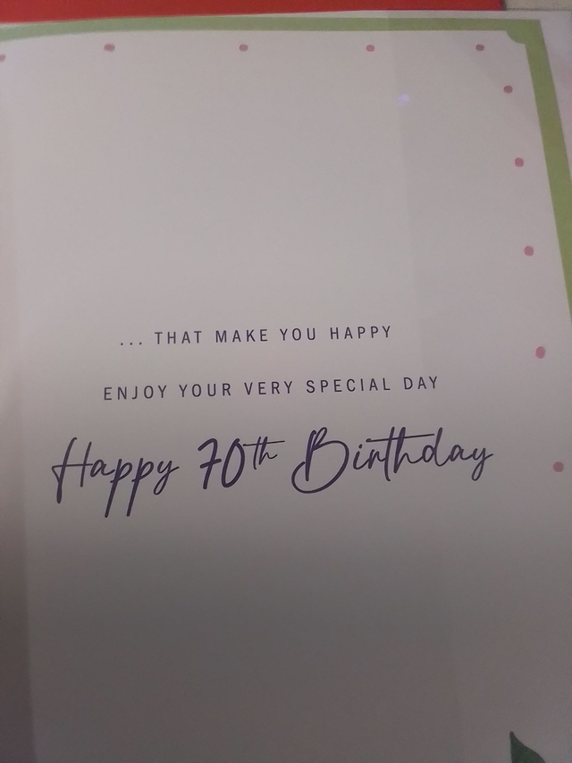 70th Birthday Card Floral Design