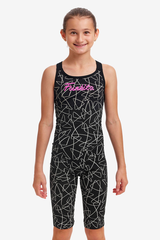 GIRL'S FUNKITA TEXTA MESS FAST LEGS ONE PIECE