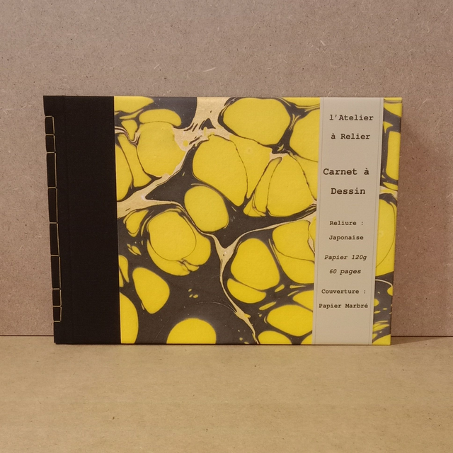 Carnet à dessin Noir/Marbré