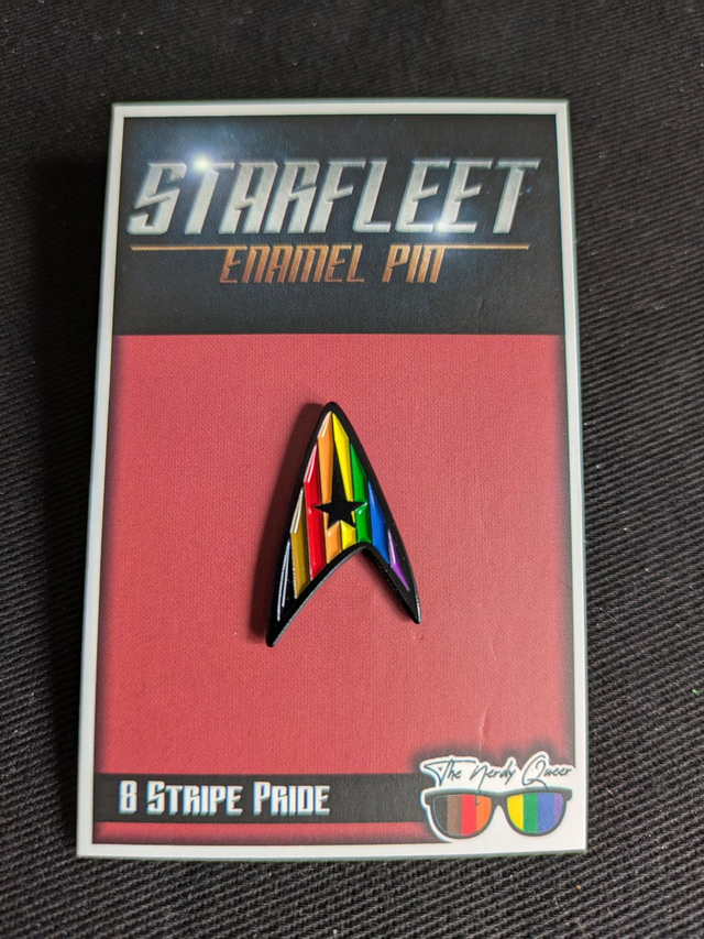 Starfleet Insignia 8-Stripe Pride Flag Soft Enamel Pin Badge