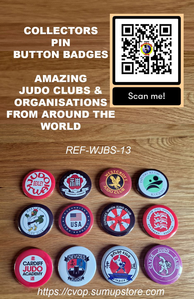 12 Great Martial Arts JUDO Pin Badges. Ref-WJBS-13
