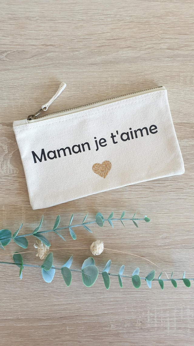 Trousse écru Maman je t'aime