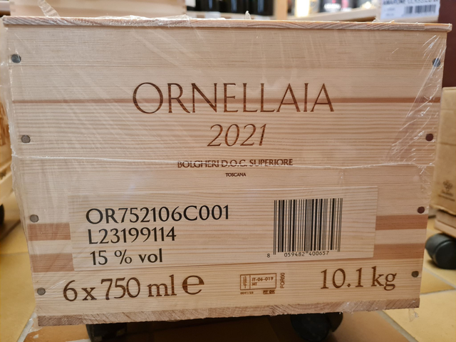 CASSETTA IN LEGNO CON 6 BOTTIGLIE ORNELLAIA CL 75