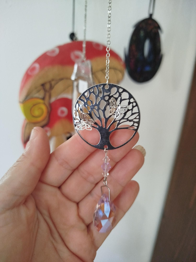 🌳 Attrape-soleil – Arbre de Vie & Cristal violet