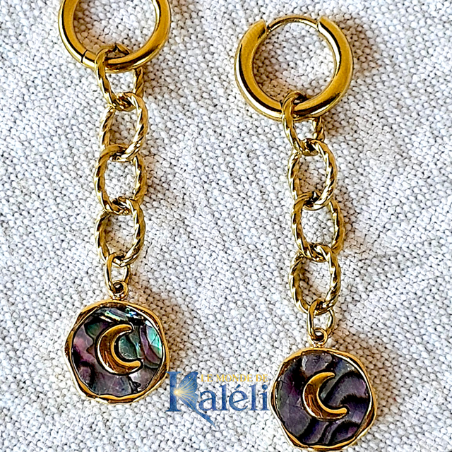 Boucles d'oreilles "Lune de Nacre"