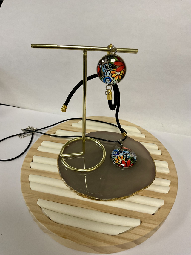 Handmade, colourful necklace and bracelet set. Beautiful coordinated jewellery gift.