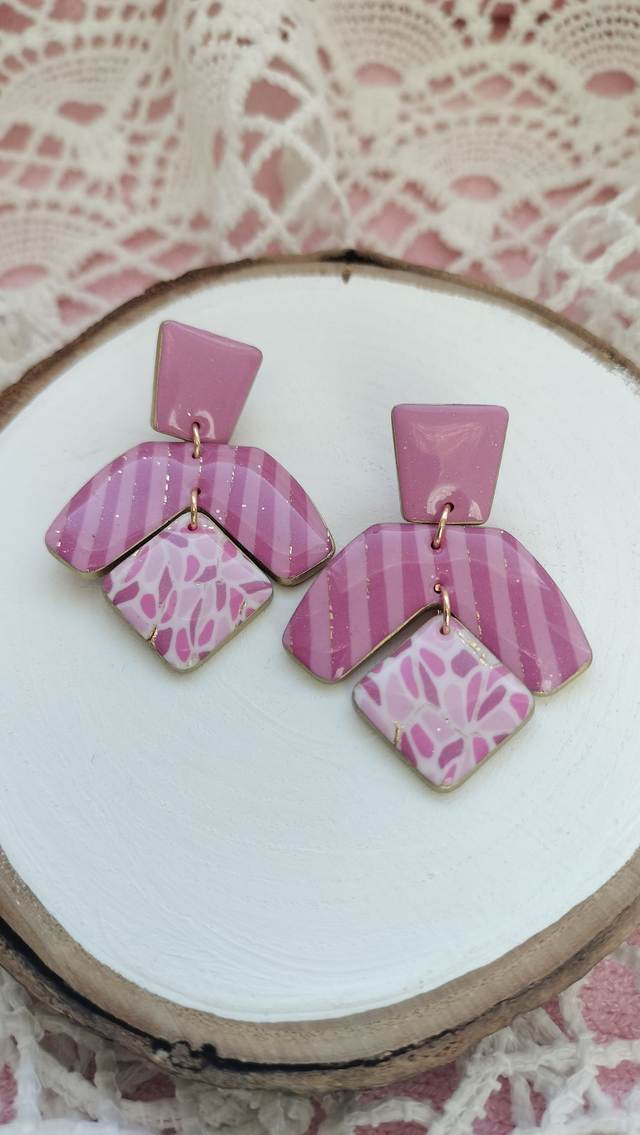 Les "Joséphine" : rayures roses & terrazzo rose