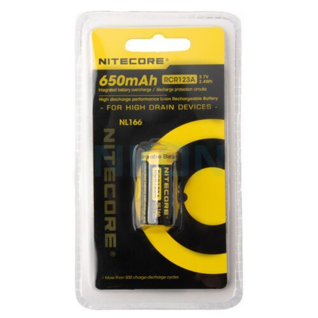 RCR123A  Nitecore Lithium Ion 650mAh - 4A