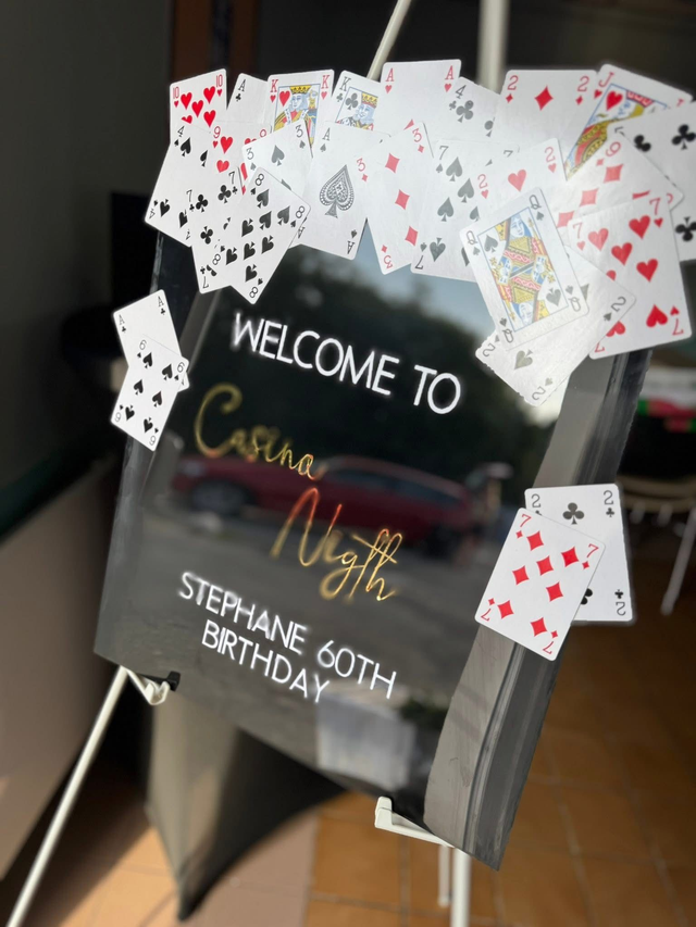 Panneau de bienvenue "Thème Casino" 40x50cm