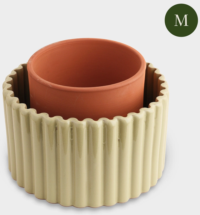 Pot autonome Paula (M) - Vert sauge