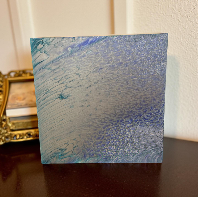 Hand Poured Acrylic Abstract Painting - 16x16 inch - POPOLS103