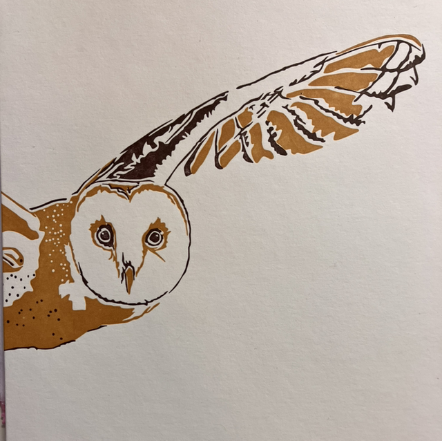 Traditional Letterpress Country Owl