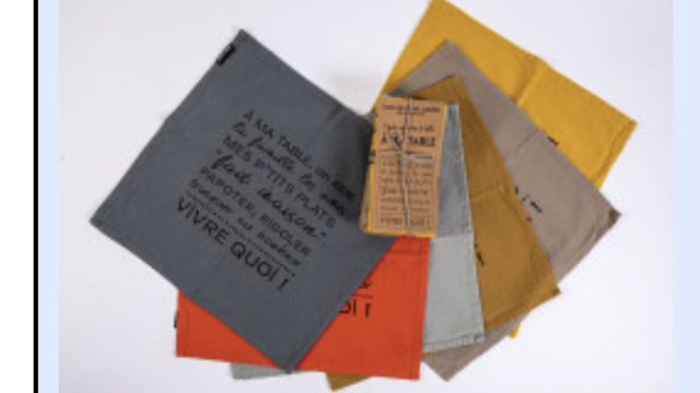 serviettes de table lot de 6 :à ma table 